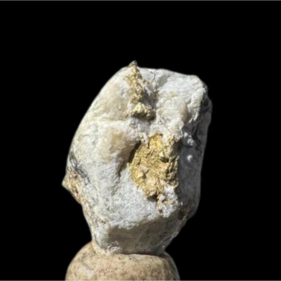 Gold on Quartz - Natural California Gold Specimen in Perky Display Box #6